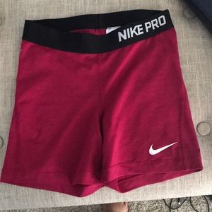 Nike pro shorts dry fit-burgundy